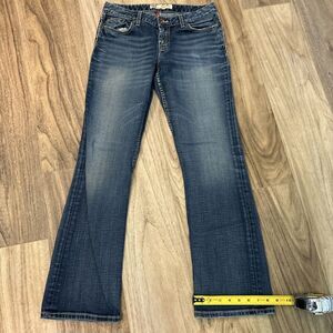 BKE Denim Womens Kate Boot Cut Jeans Blue  Stretch Embroidered 30X30 measured